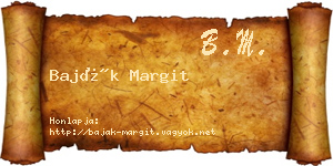 Baják Margit névjegykártya